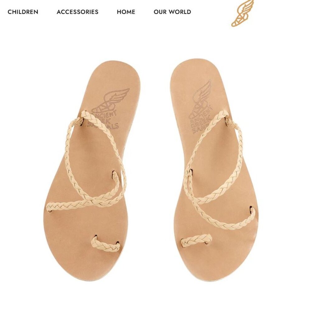 Brand New in Box - Ancient Greek Sandals Natural Eleftheria - Size 39